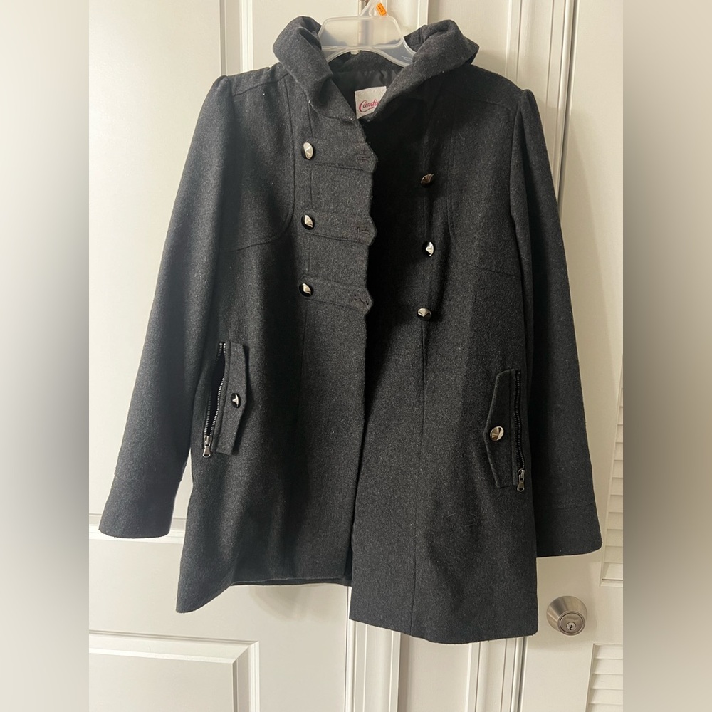 Candies Button-up Wool Winter Pea Coat